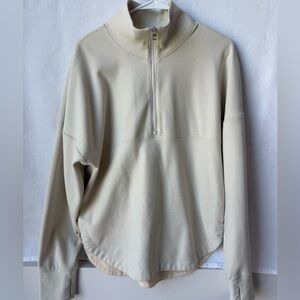 Varley Erina Half-Zip Midlayer Brushed Rib Size Medium Cement Marl